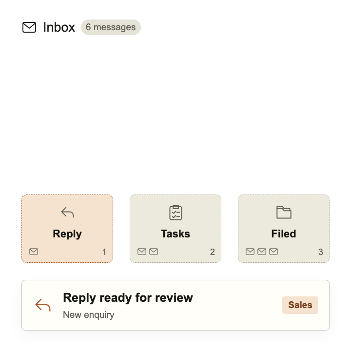 Enquiry routed to sales. Reply ready for review.